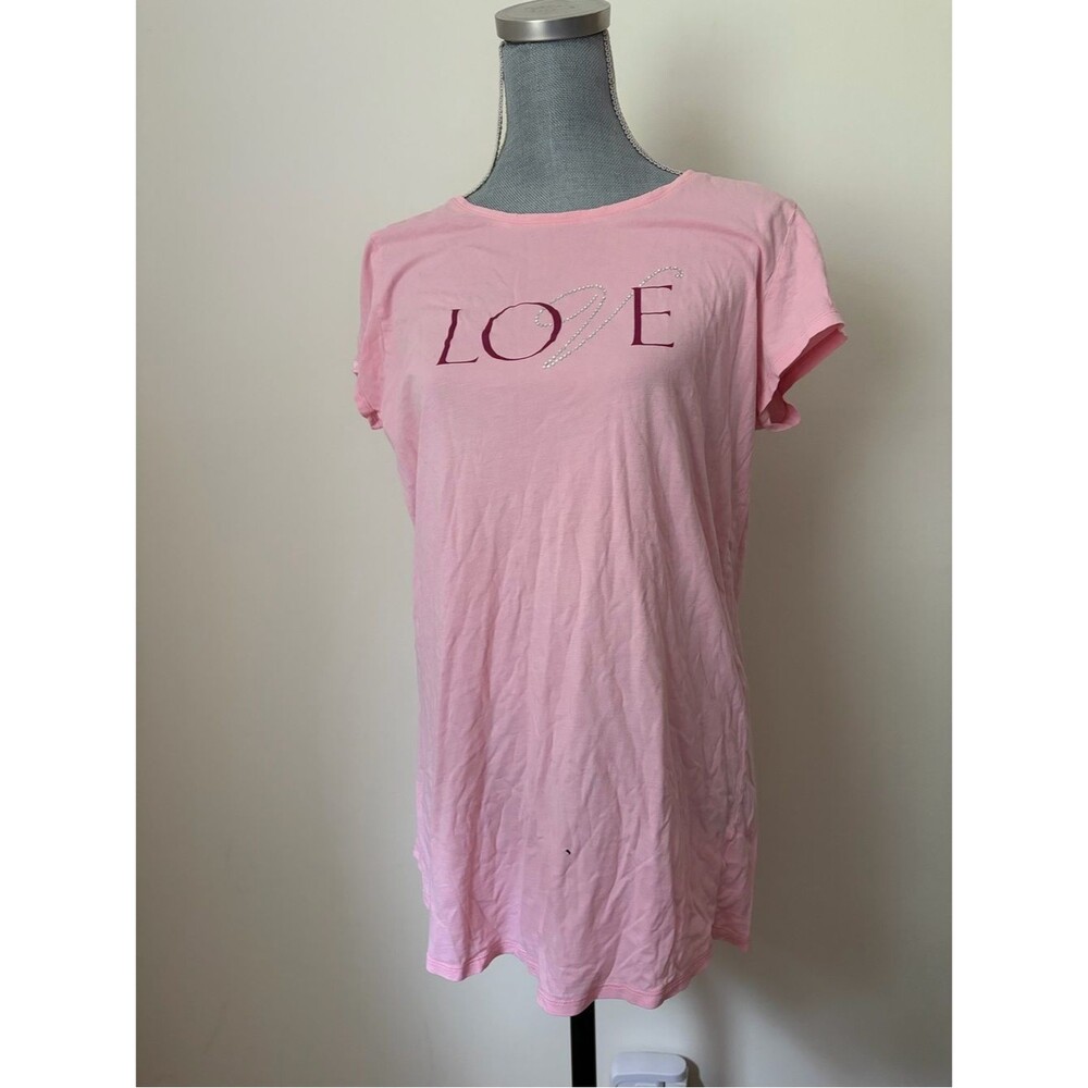 Victoria’s Secret Pink LOVE Rhinestone Graphic Women's Sleep Lounge Tee
